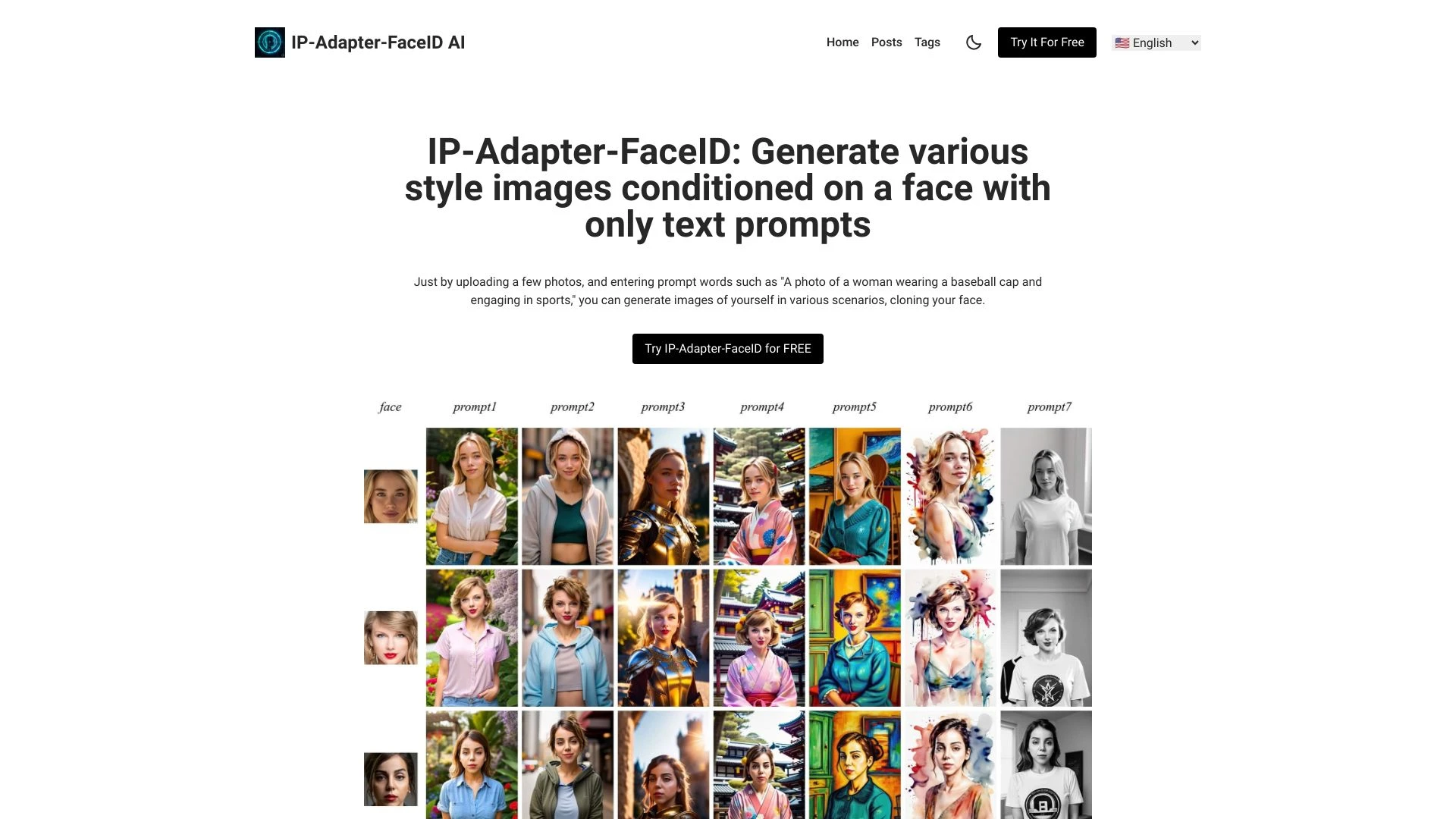 IP-Adapter-FaceID website preview