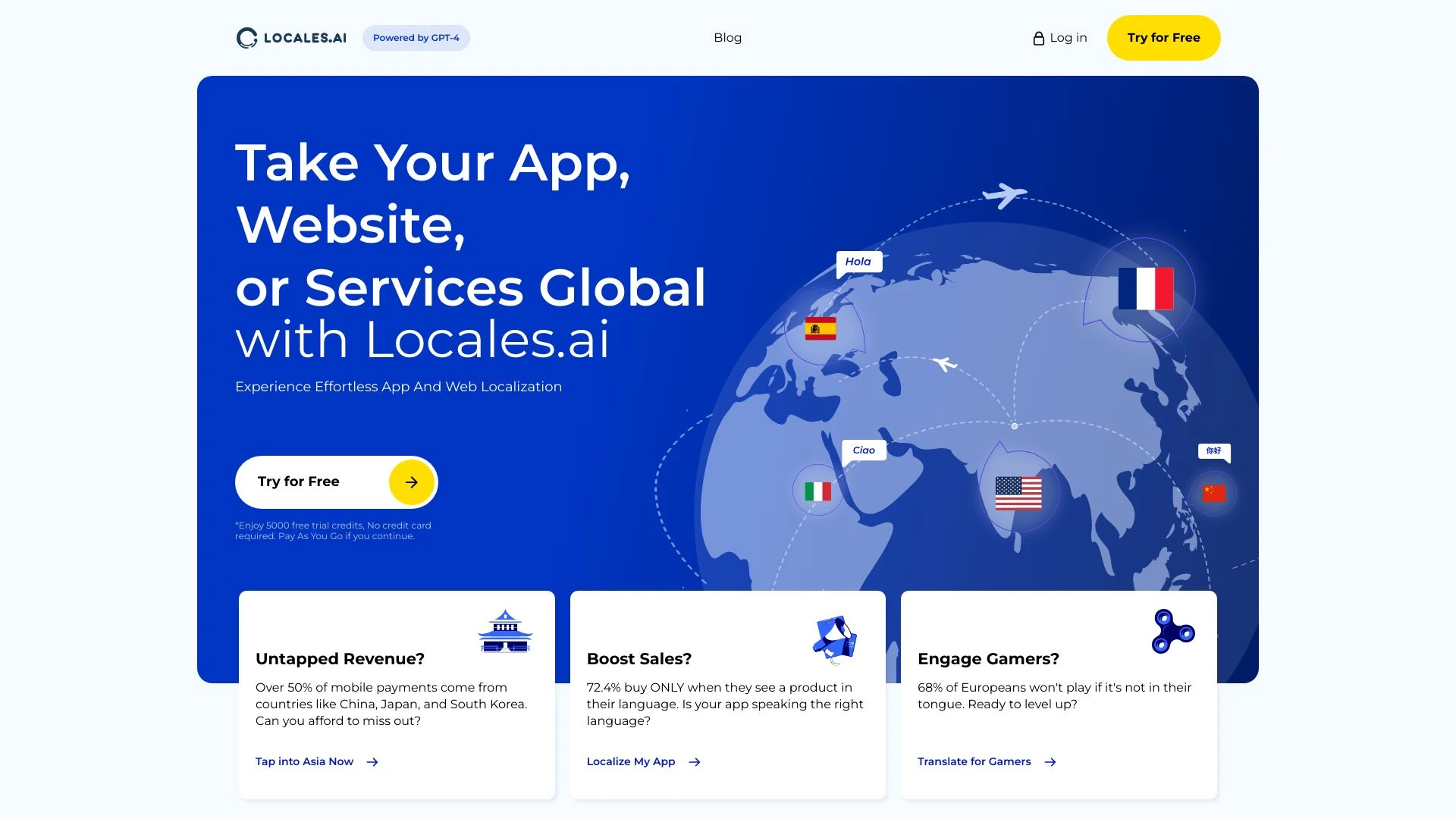 Locales.ai website preview