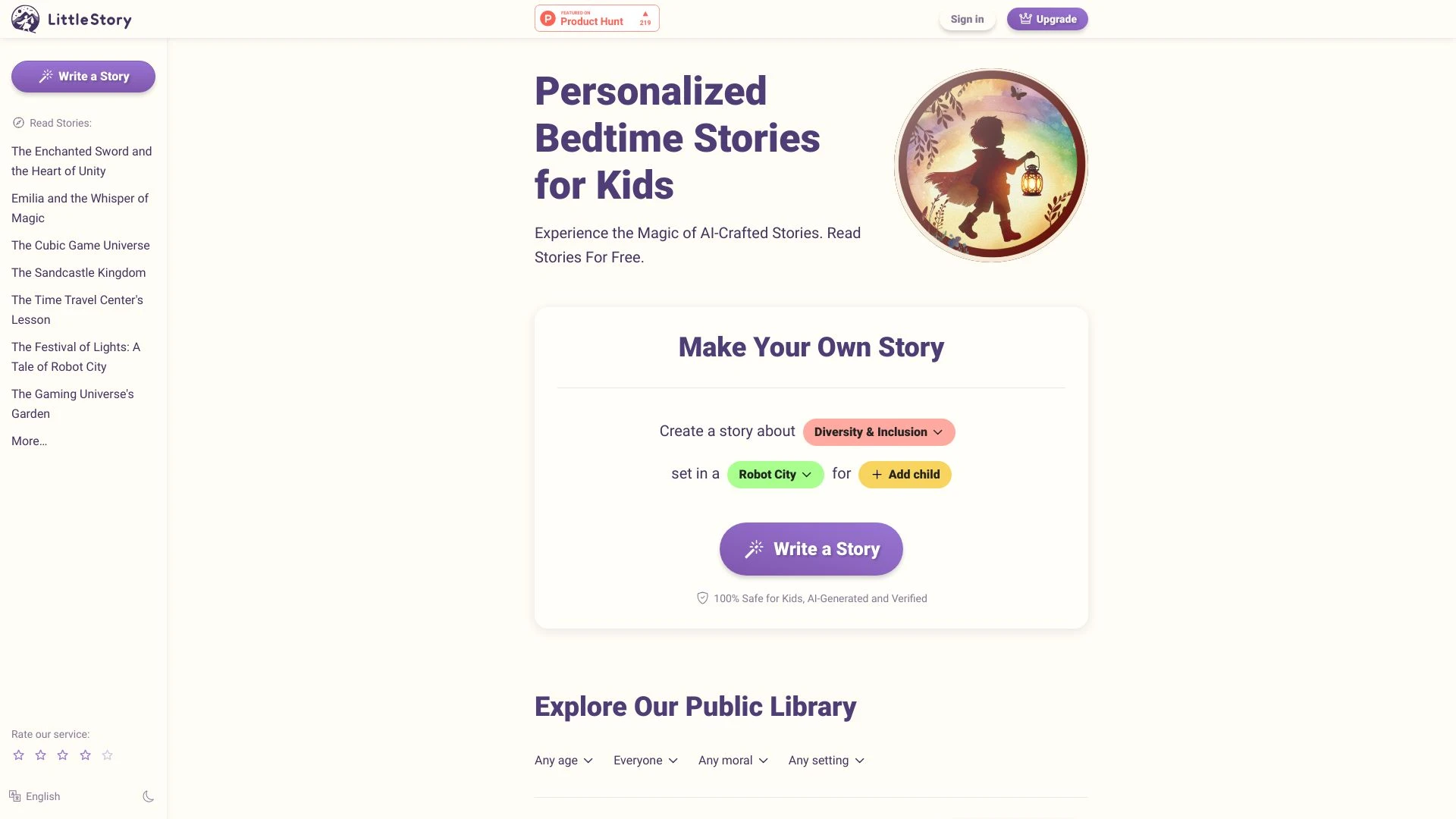 LittleStory website preview