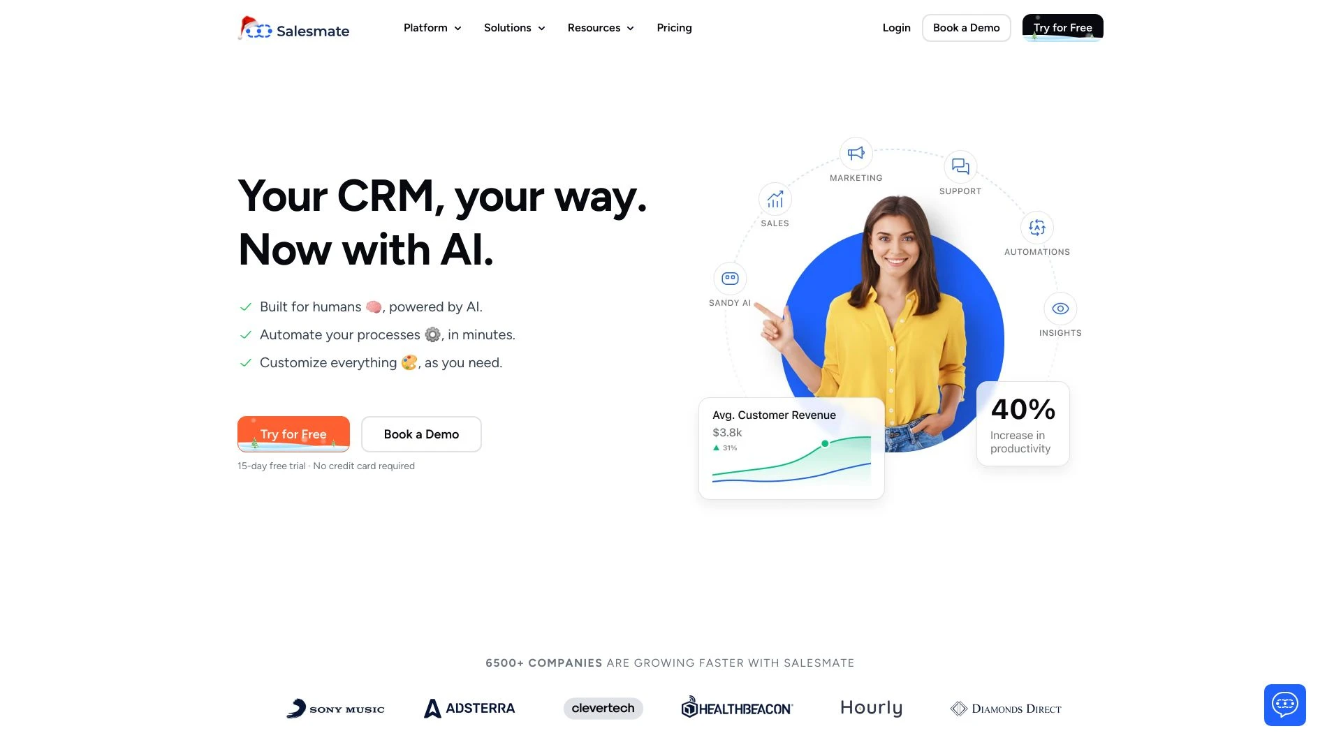 Salesmate CRM website preview