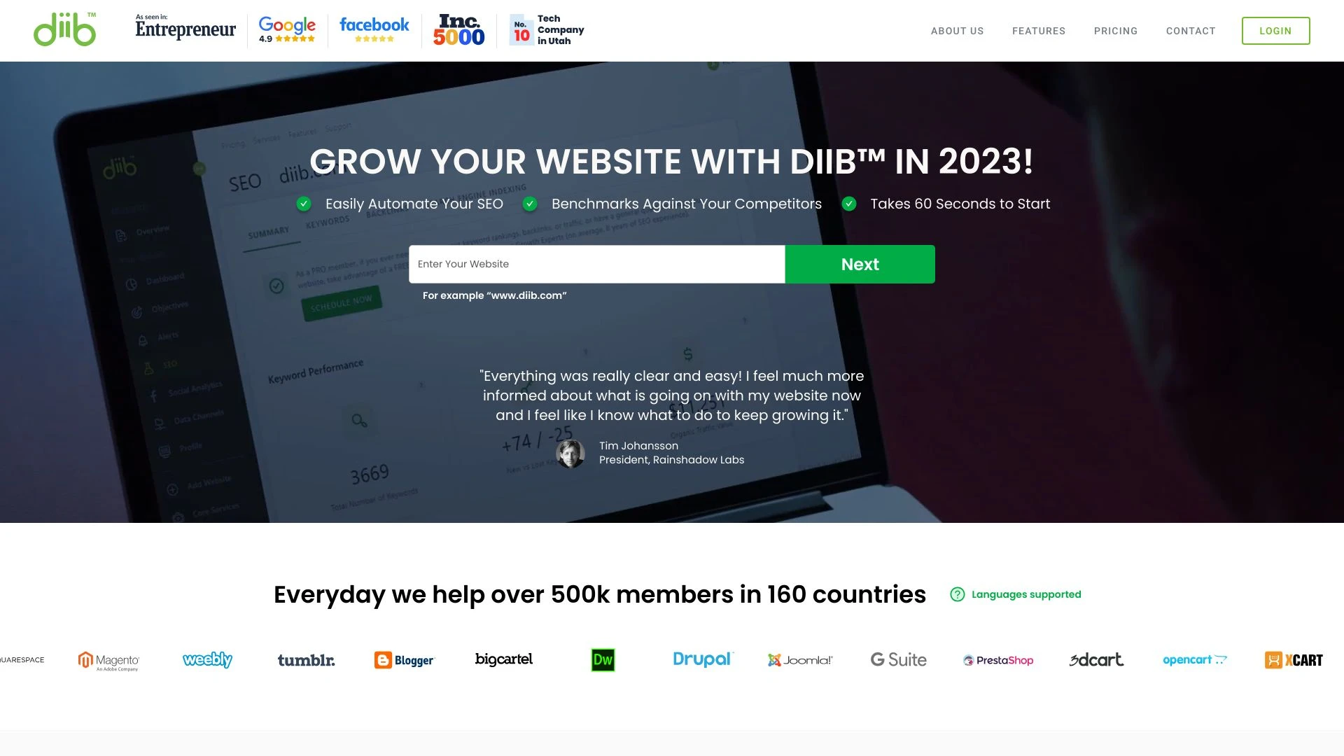 Diib website preview