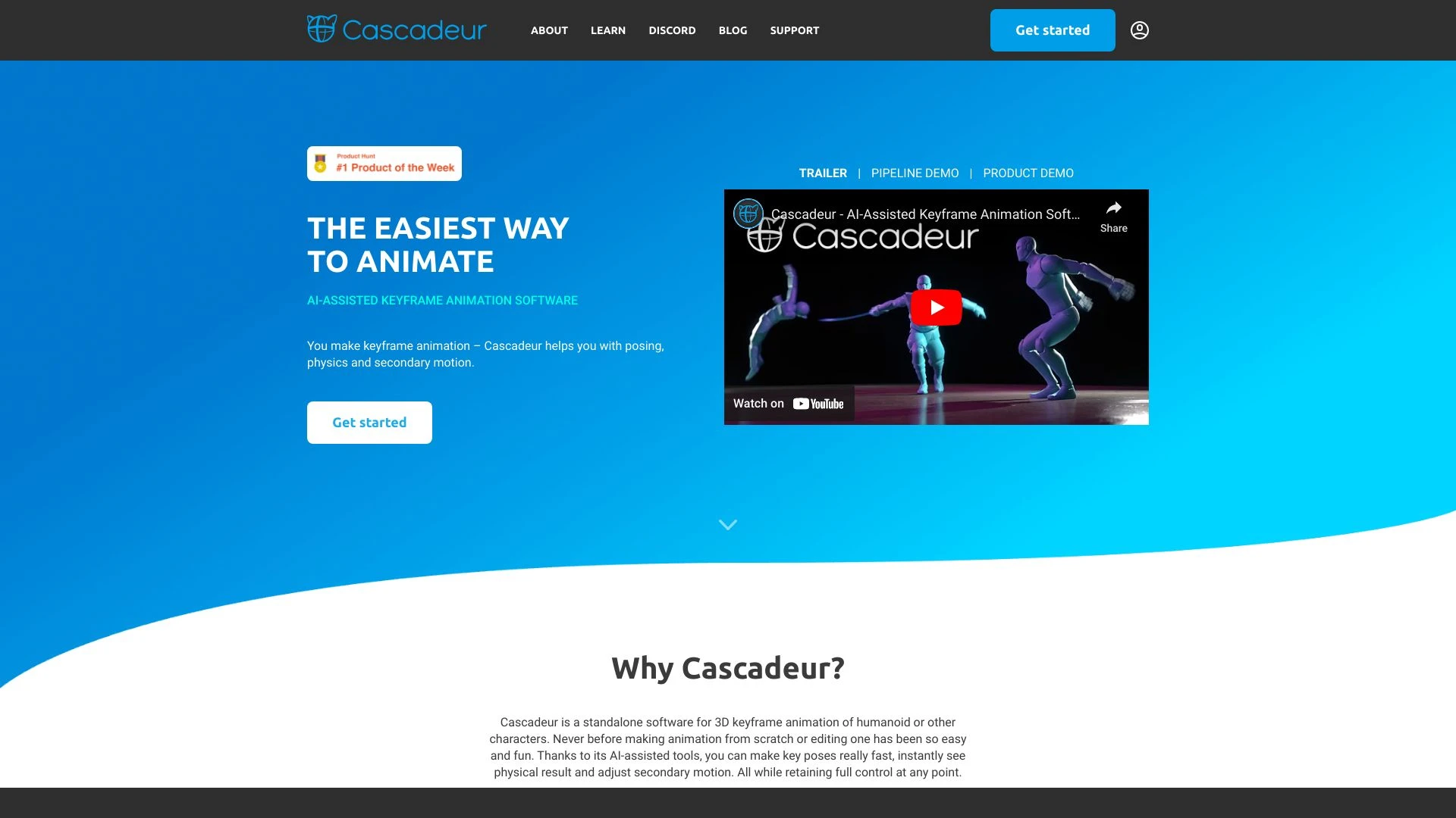 Cascadeur website preview