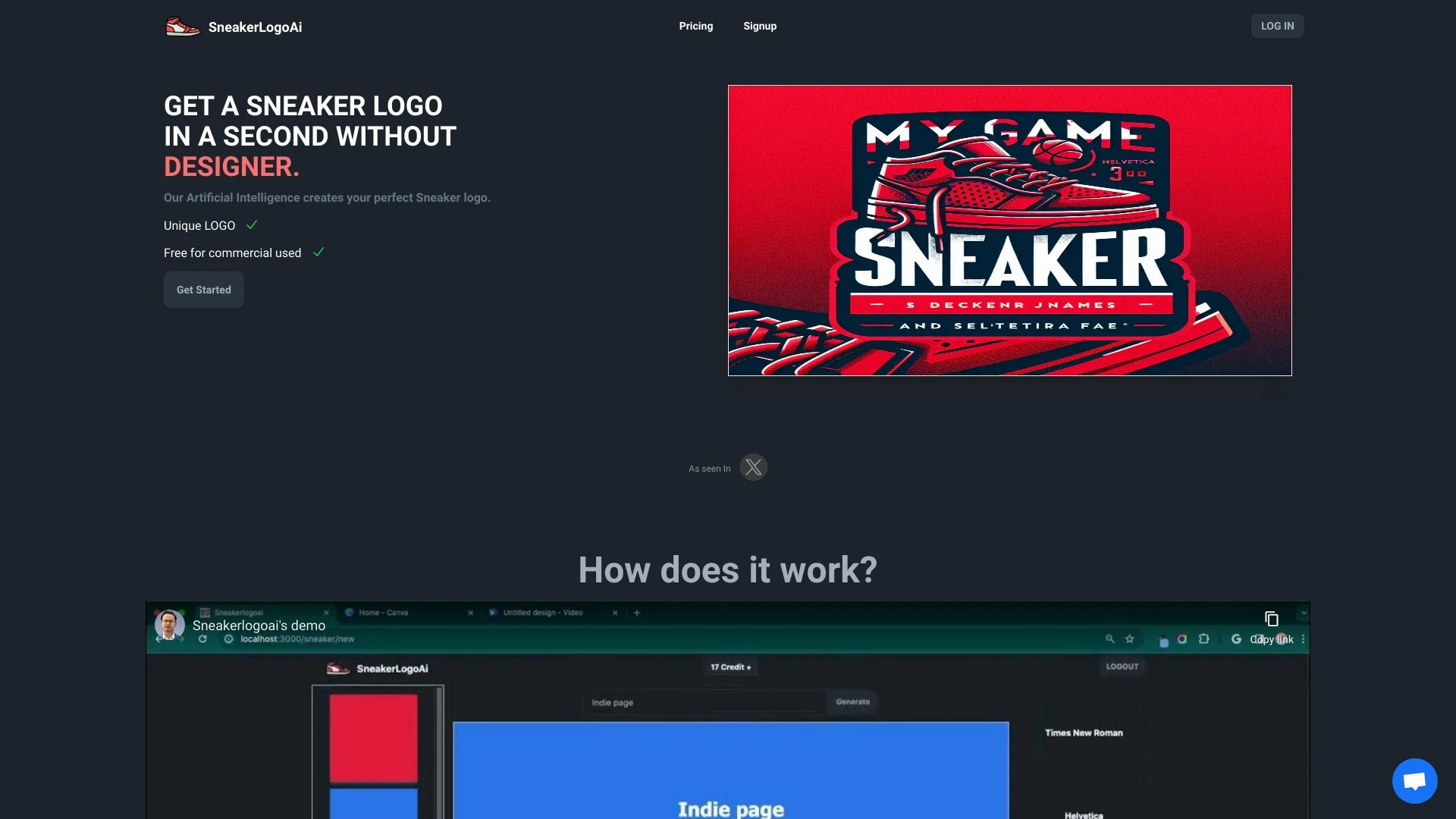 SneakerLogoAi website preview