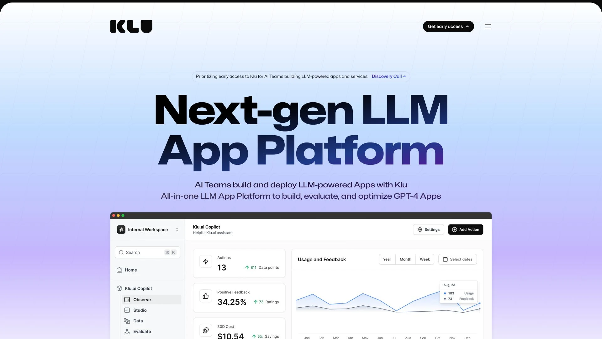 Klu website preview