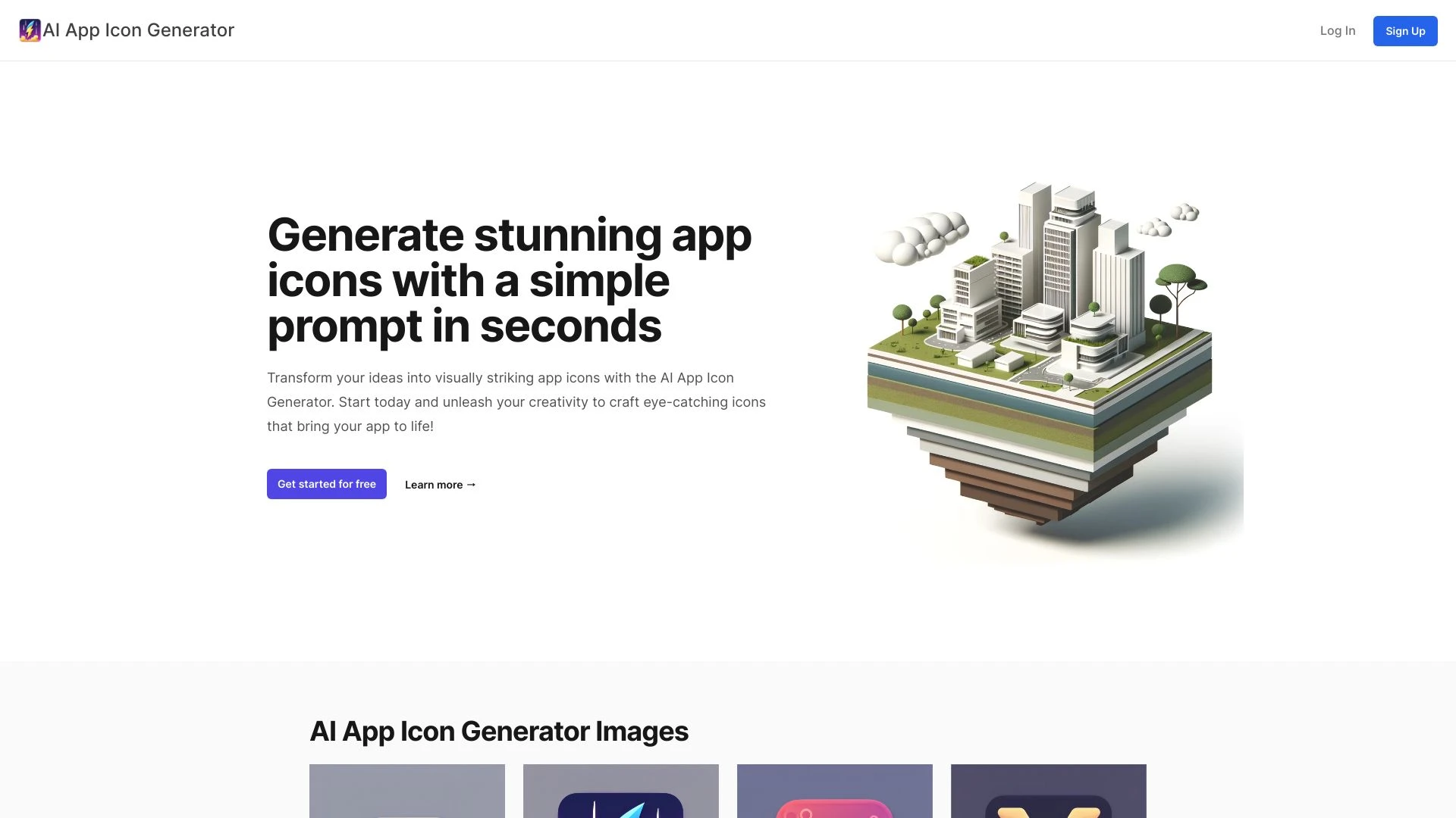 AI App Icon Generator website preview