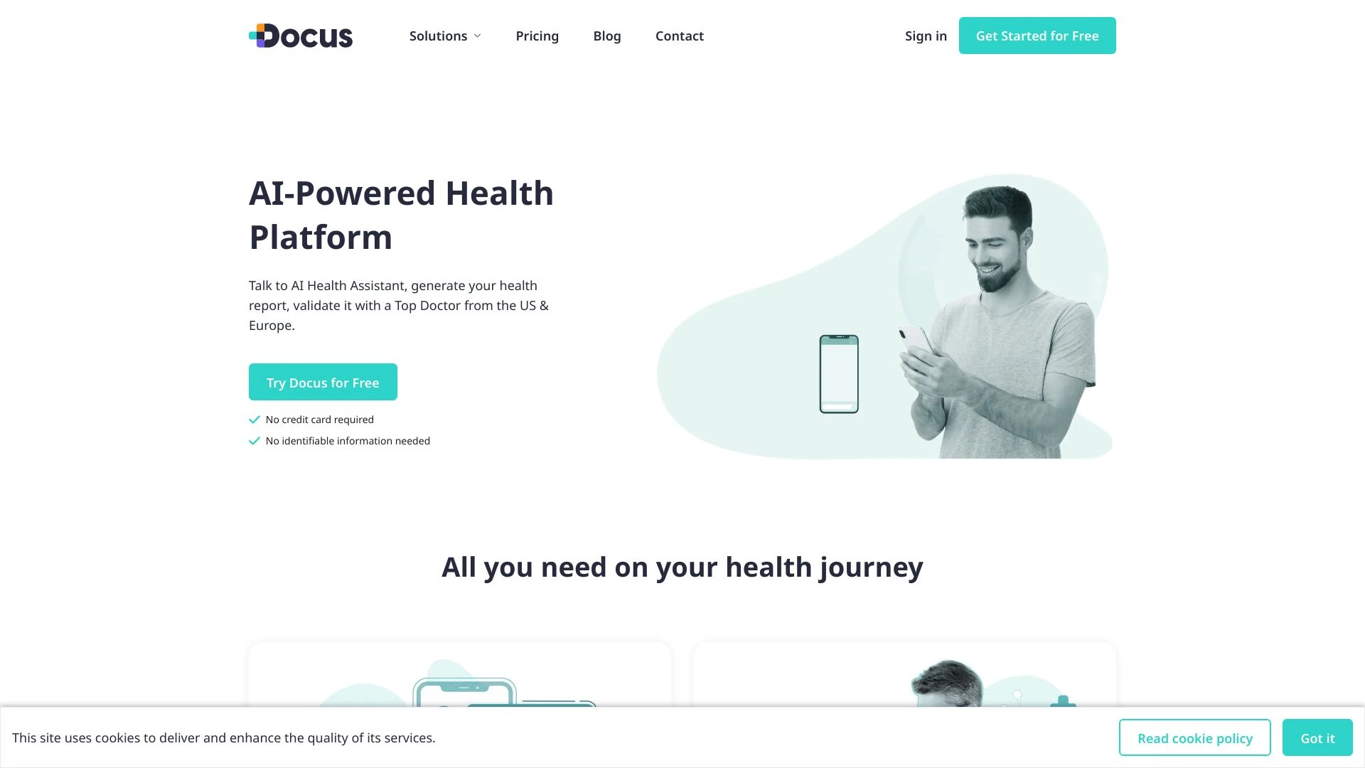 Docus - AI-Powered Health Platform website preview