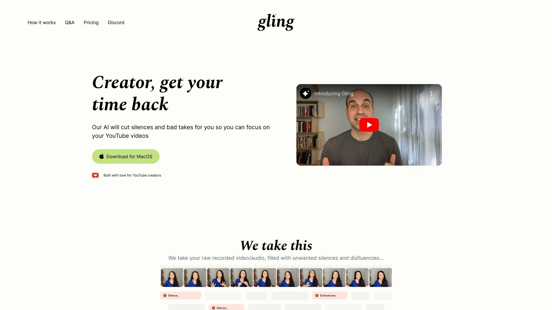 Gling AI website preview