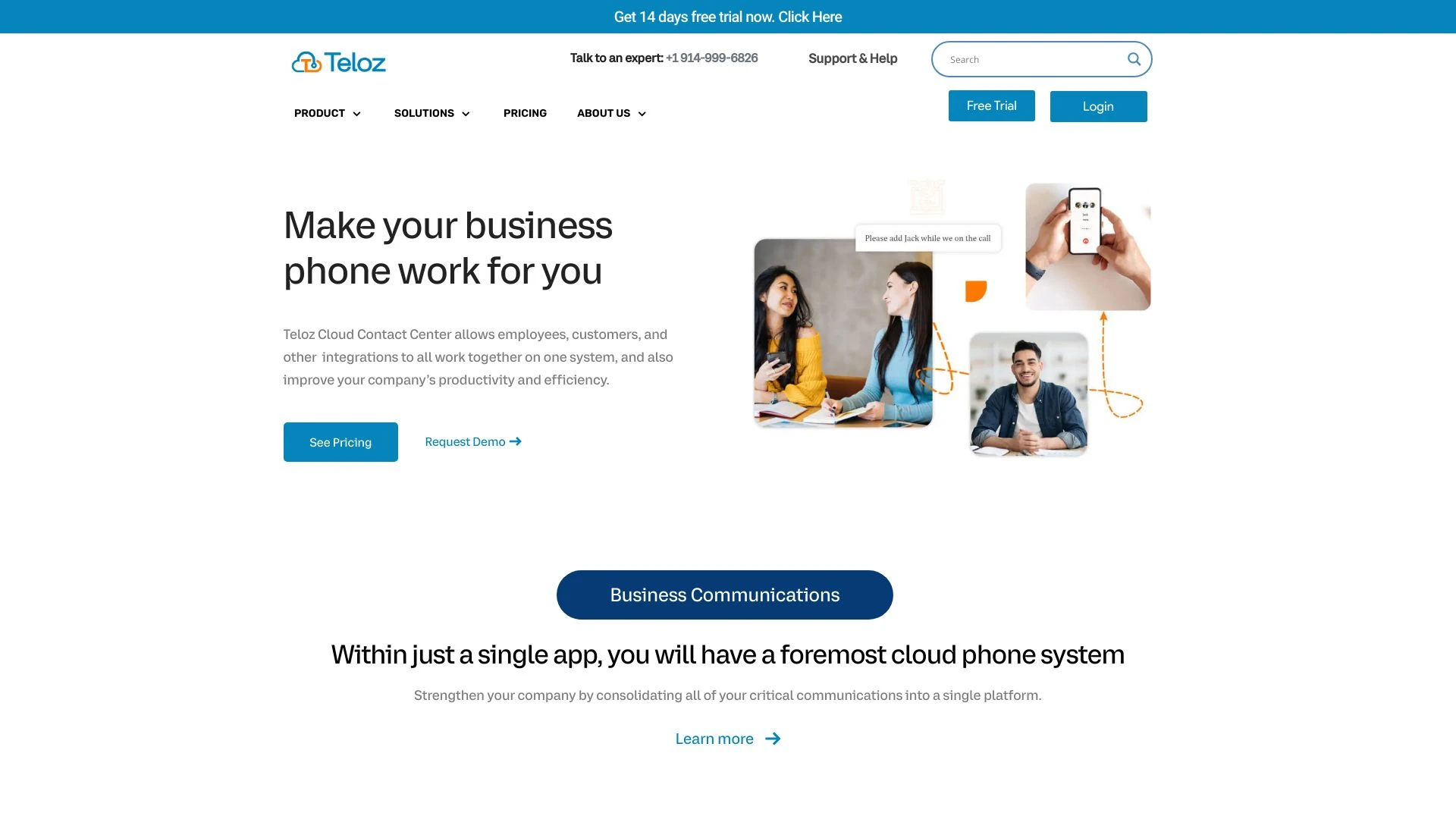 Teloz website preview