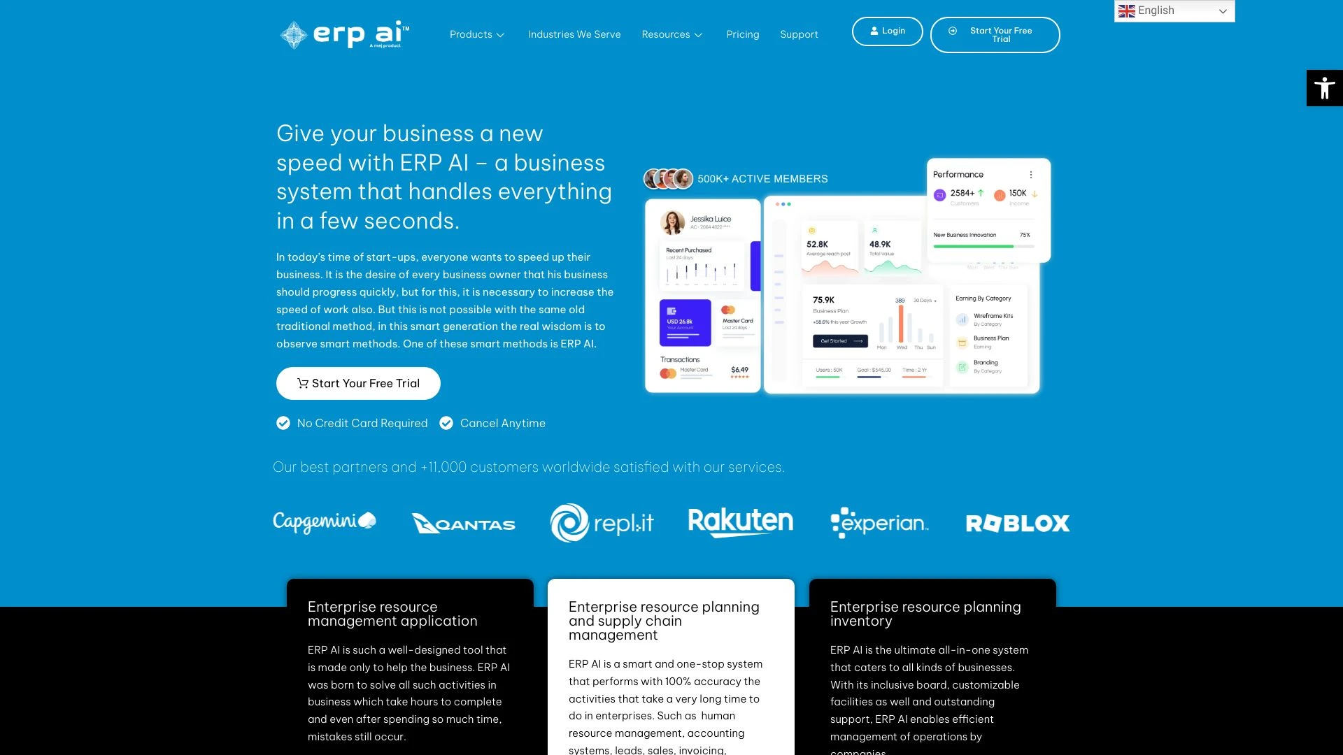 ERP AI website preview