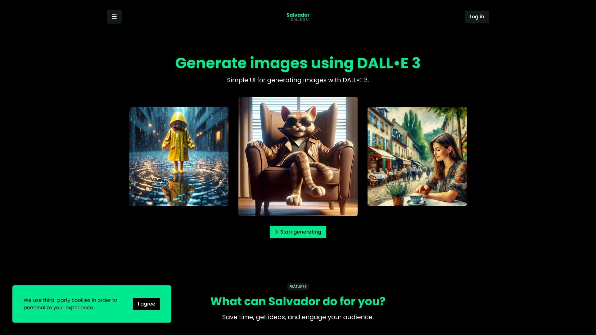 Salvador - DALL•E 3 UI website preview