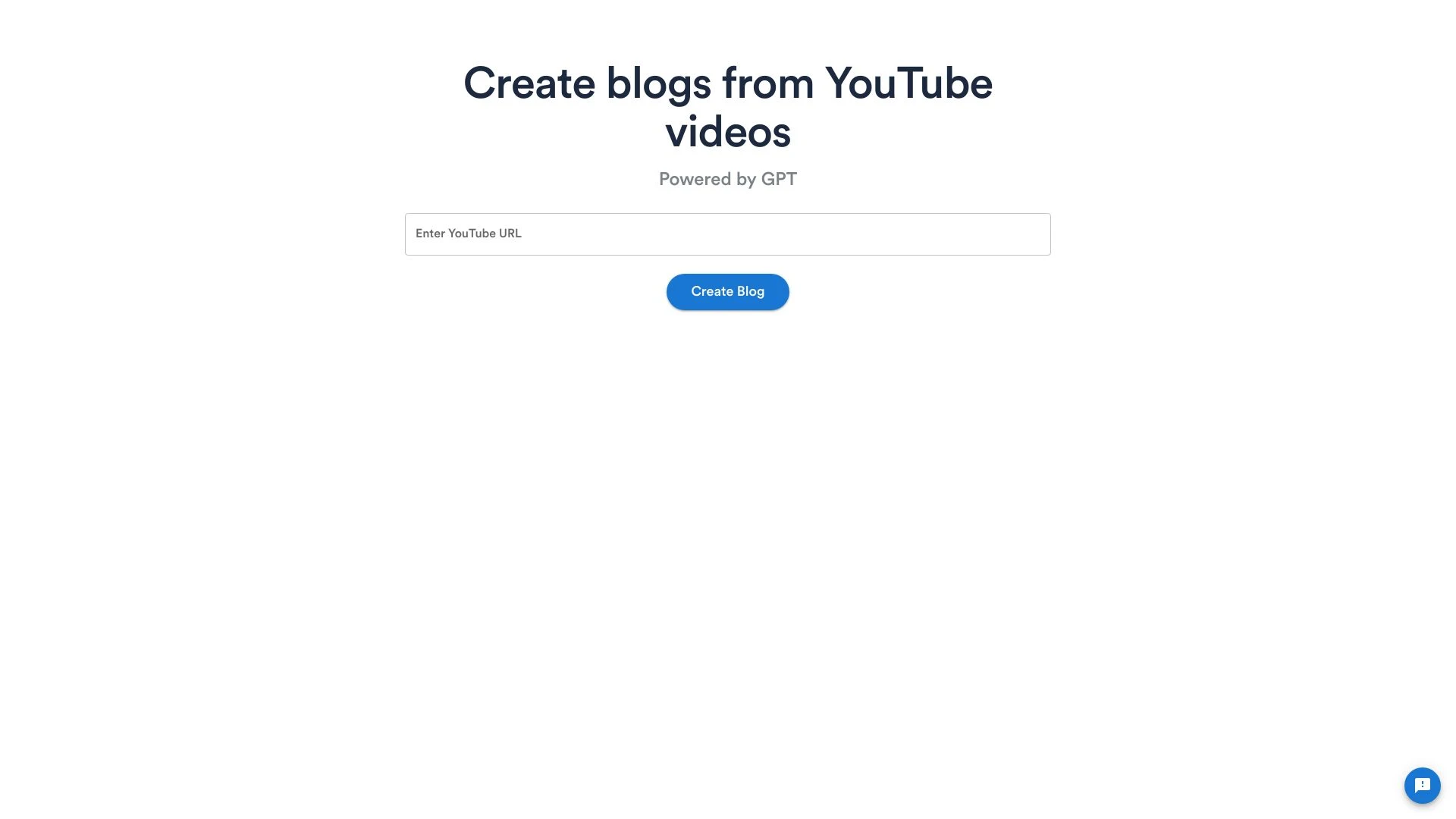 BlogFromVideo website preview