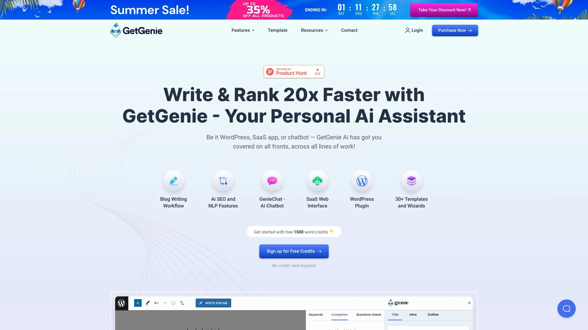 GetGenie Ai website preview