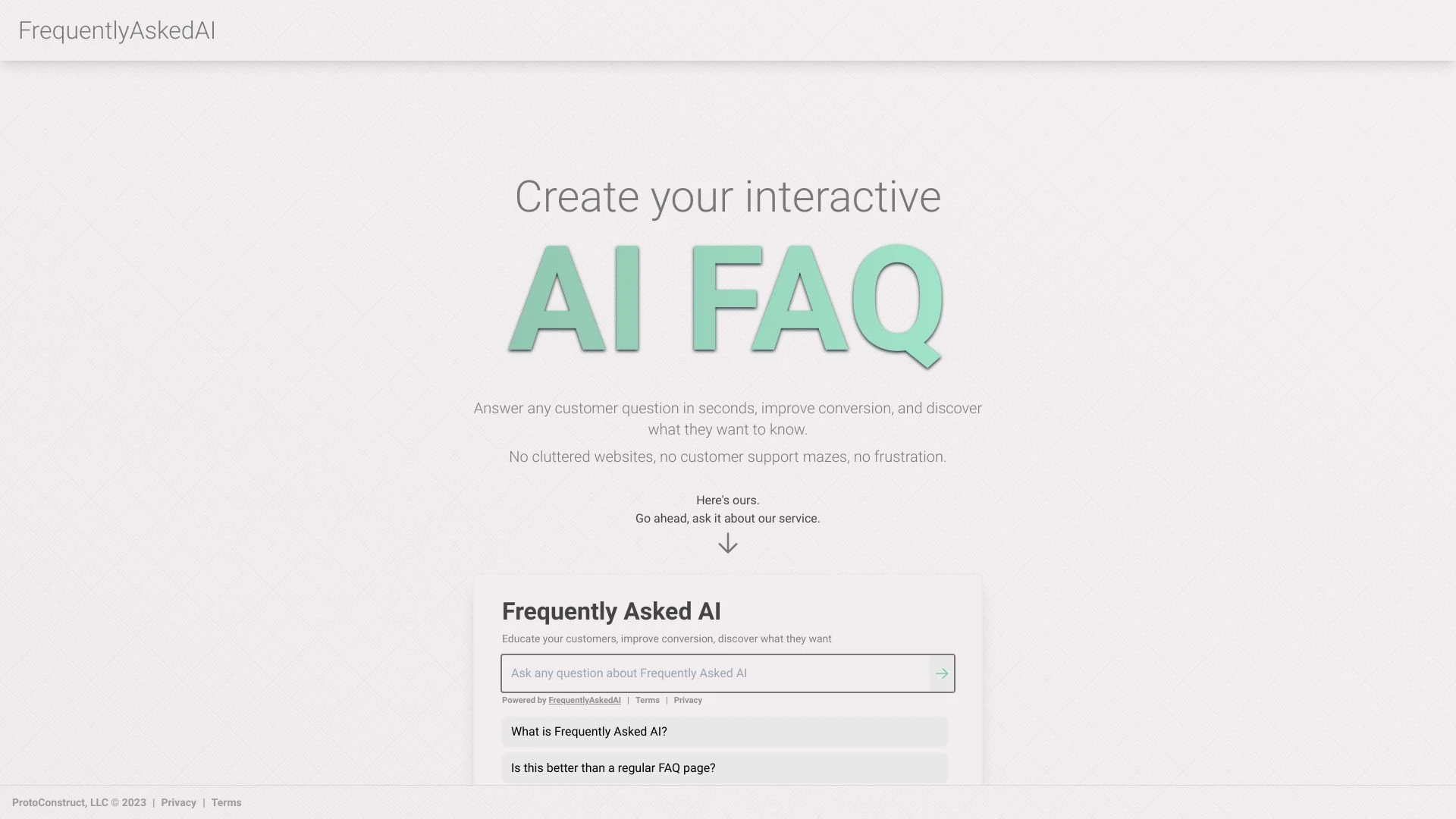 FrequentlyAskedAI website preview