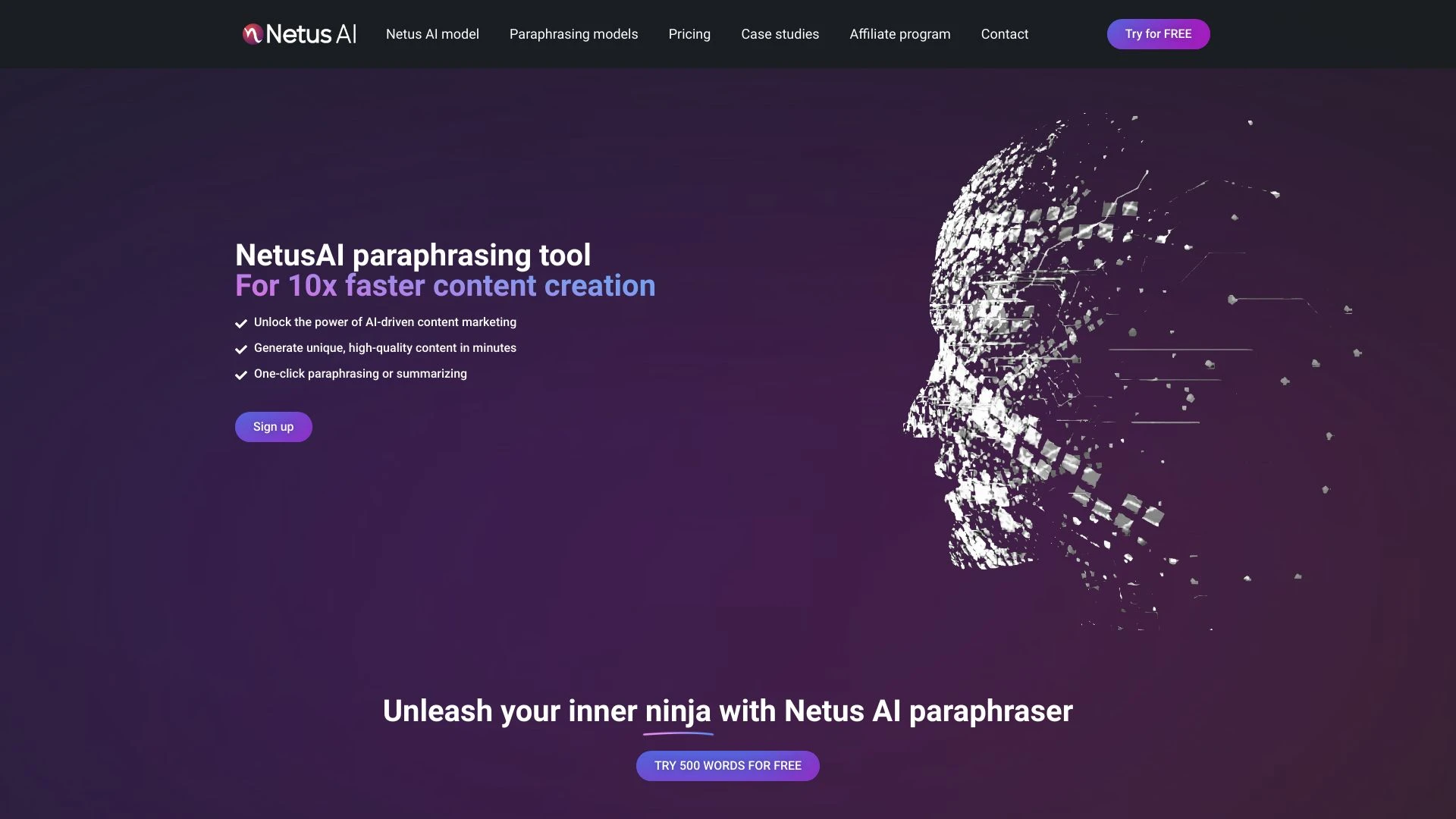 https://www.netusai.com/ website preview