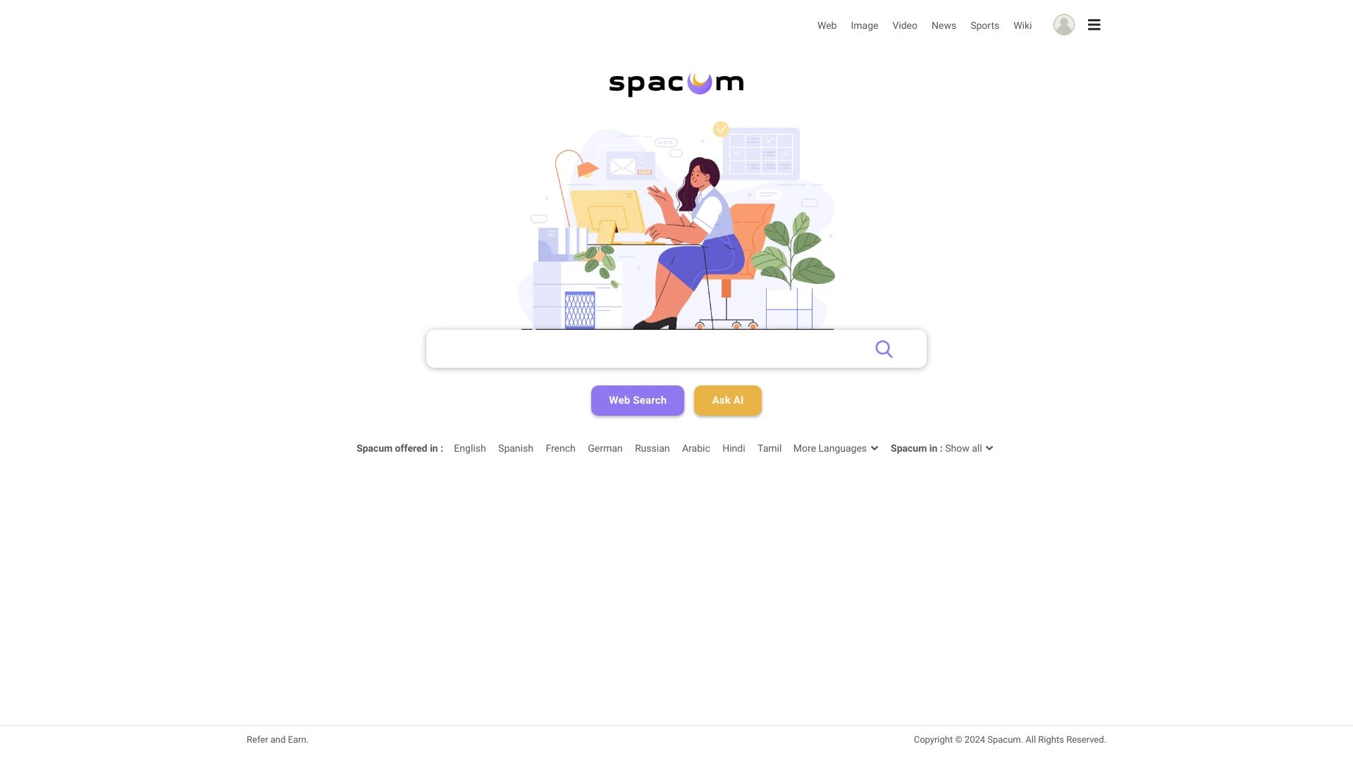 Spacum website preview