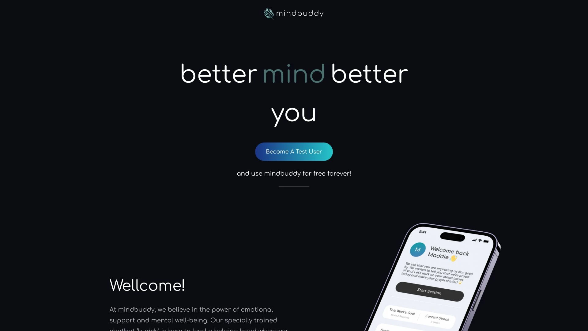 mindbuddy website preview