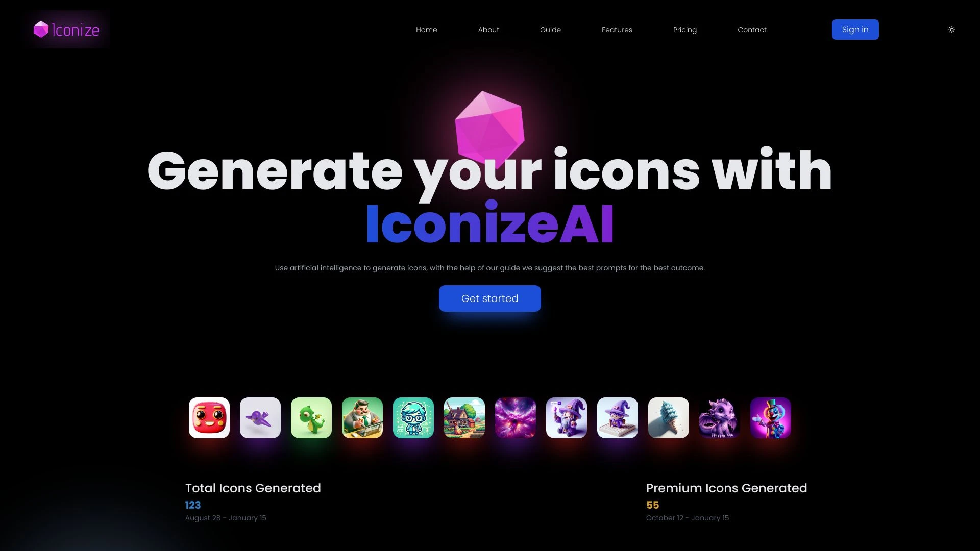 IconizeAI website preview