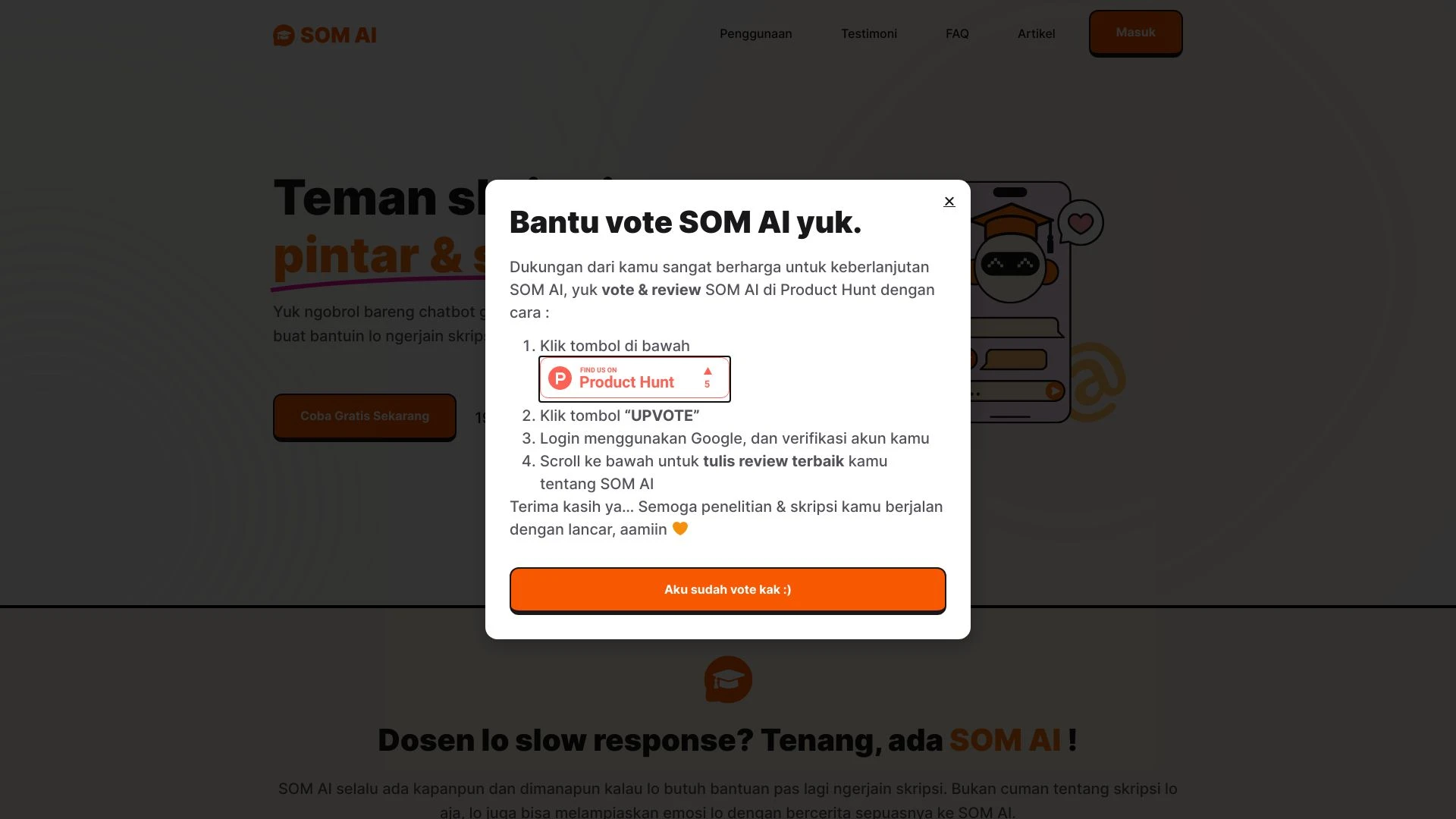 SOM AI - Skripsian Santai dibantu AI website preview