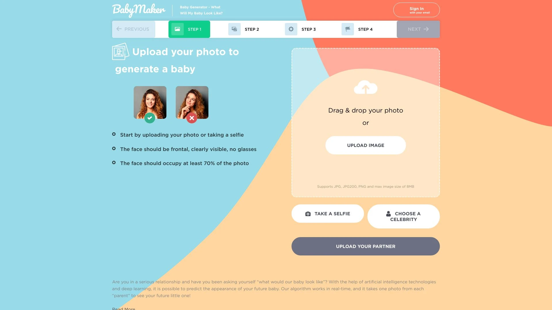 Baby Maker & Baby Face Generator website preview