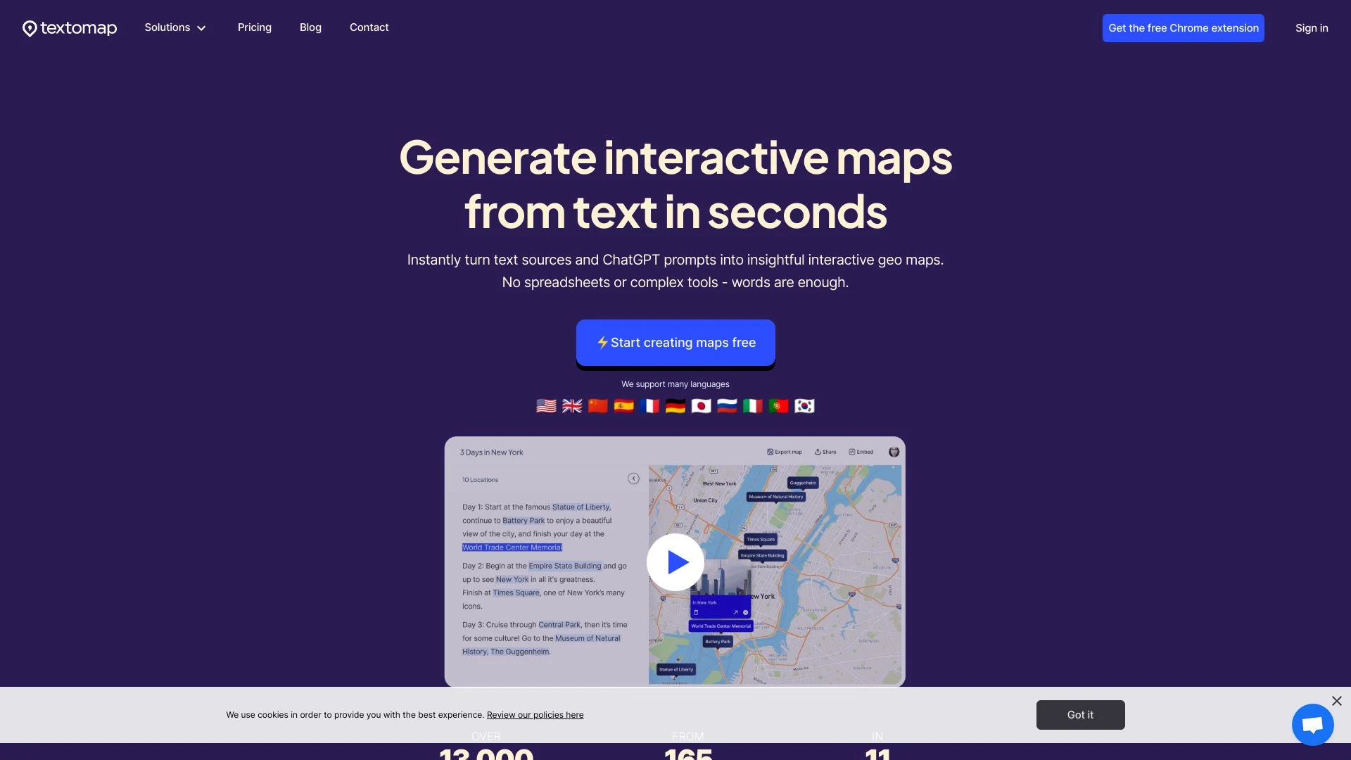 Textomap website preview