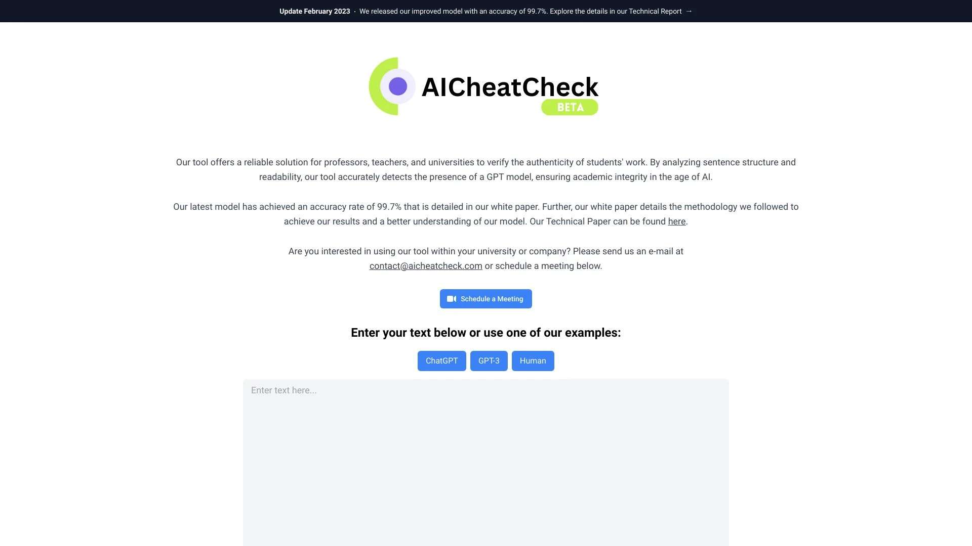 AICheatCheck website preview