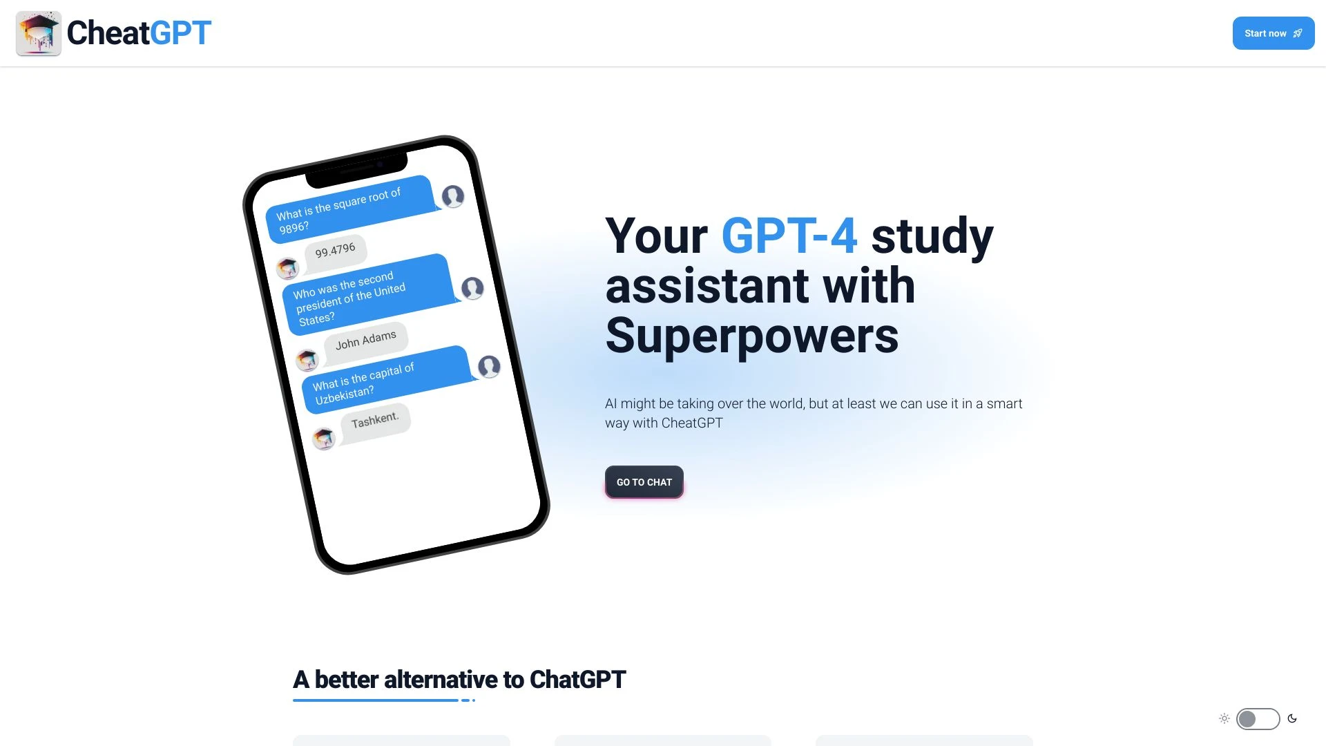 CheatGPT website preview