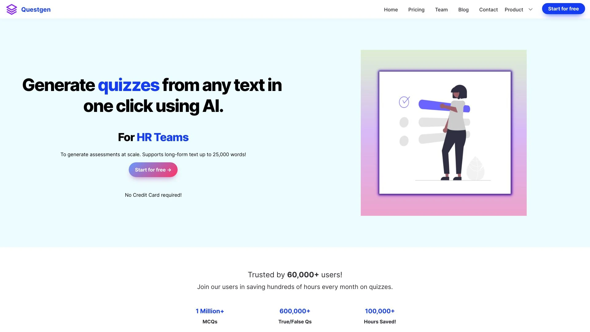 Questgen - AI Powered Quiz Generator website preview