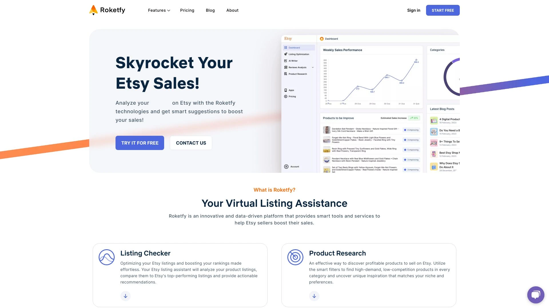 Roketfy website preview