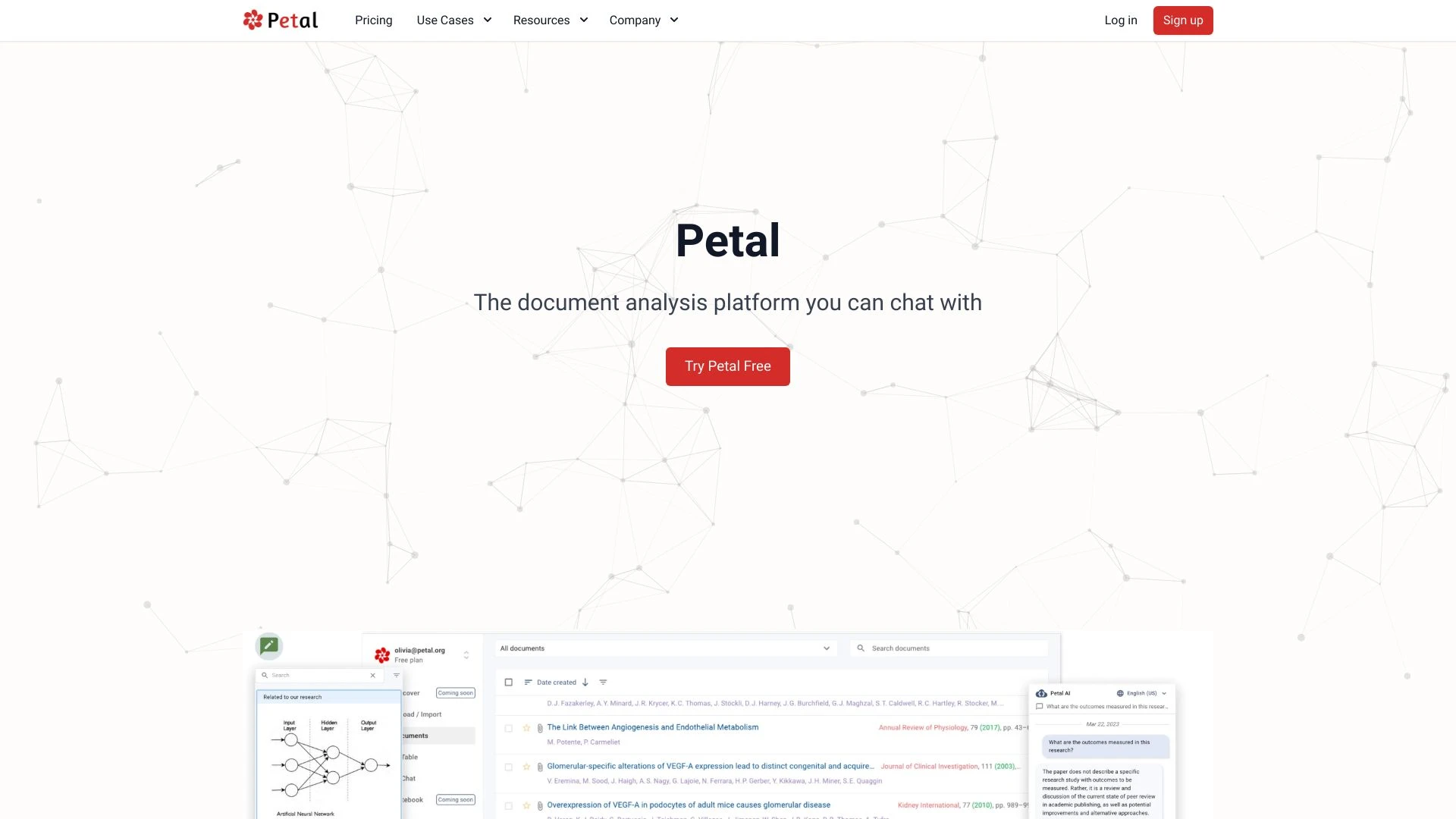 Petal website preview