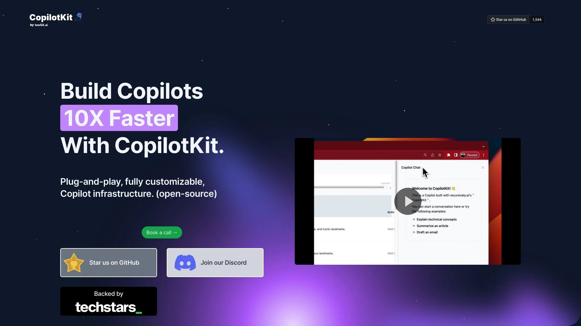 CopilotKit website preview