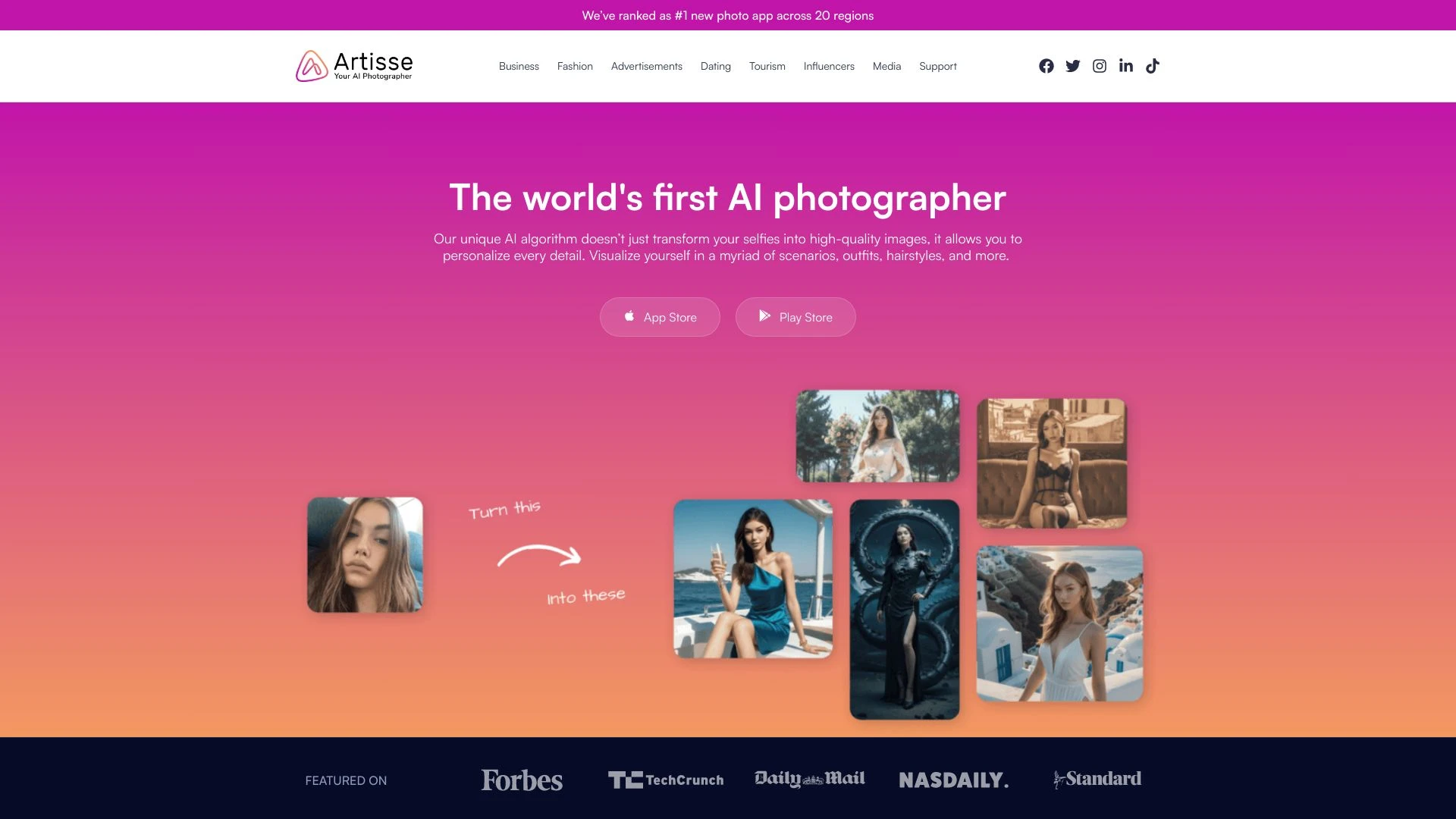 Artisse website preview