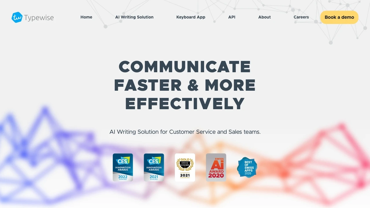 Typewise - AI Communication Assistant website preview