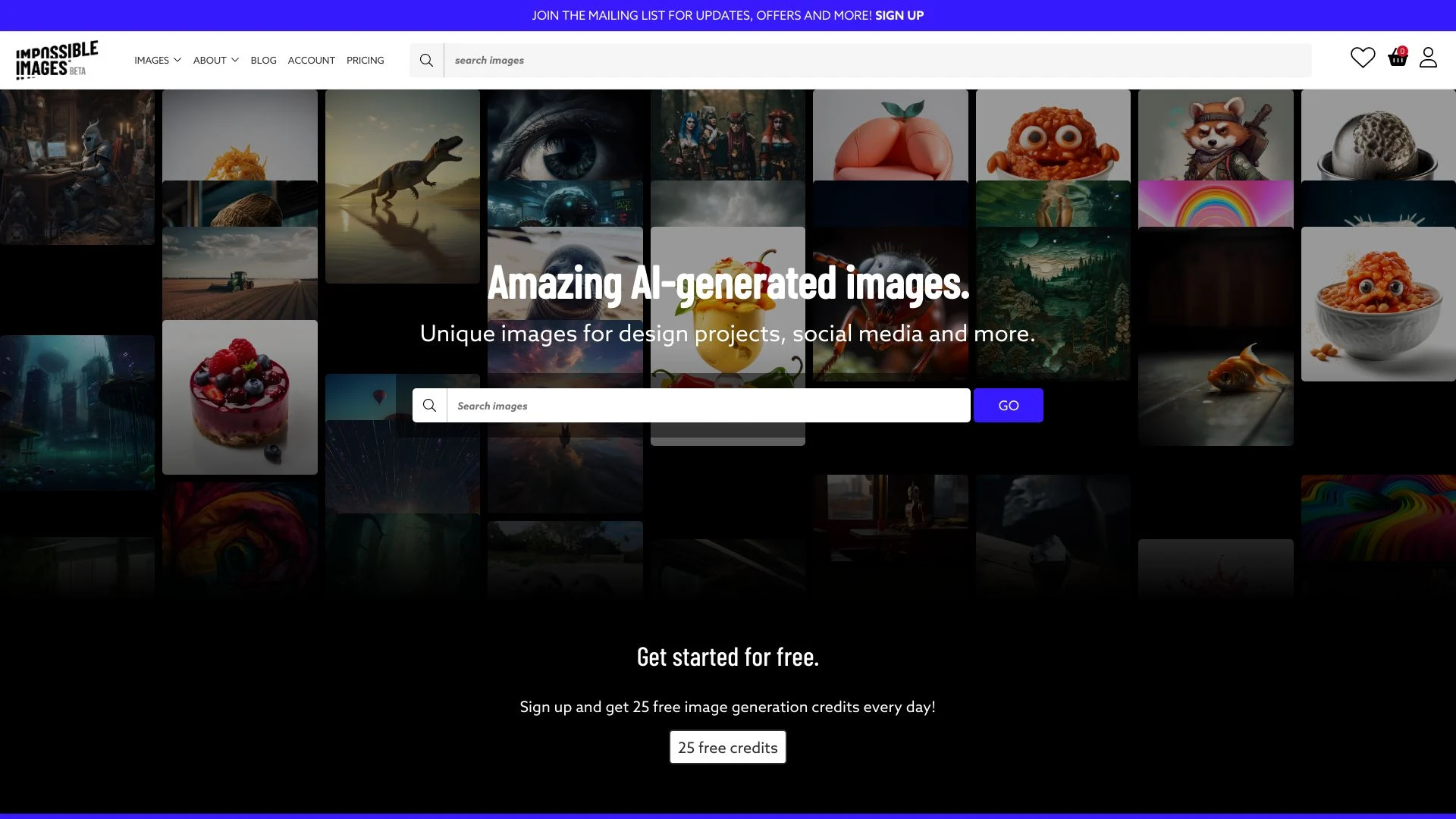 Impossible Images website preview