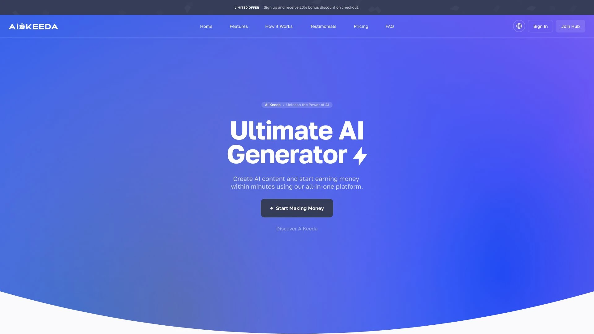 AiKeeda.com website preview