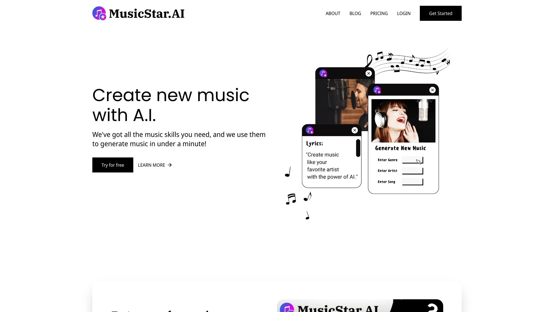 MusicStar.AI website preview