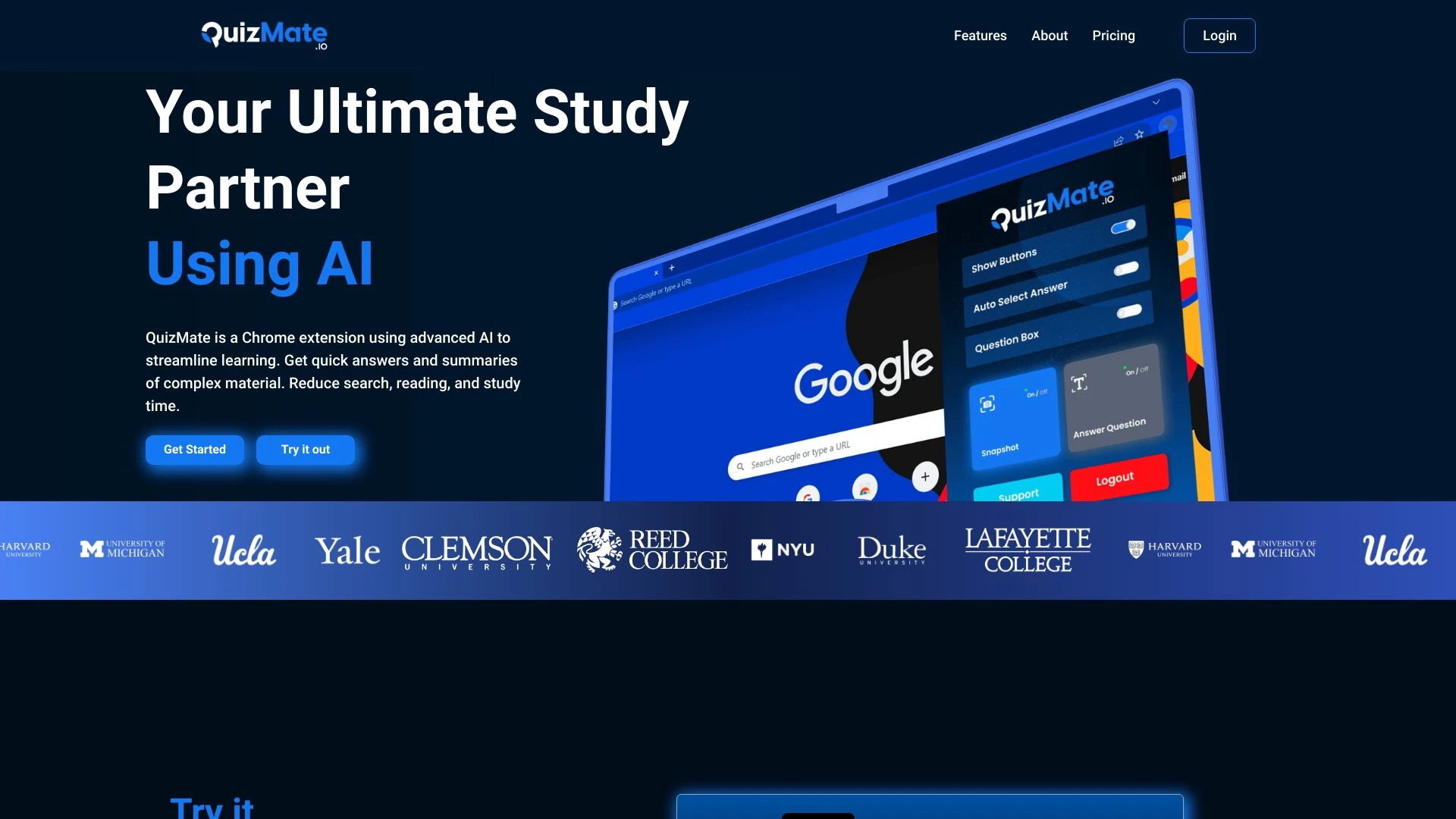 QuizMate website preview