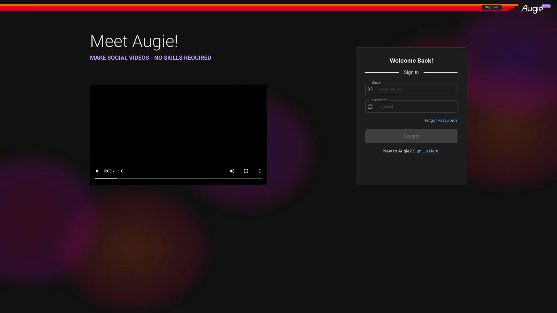 Augie website preview