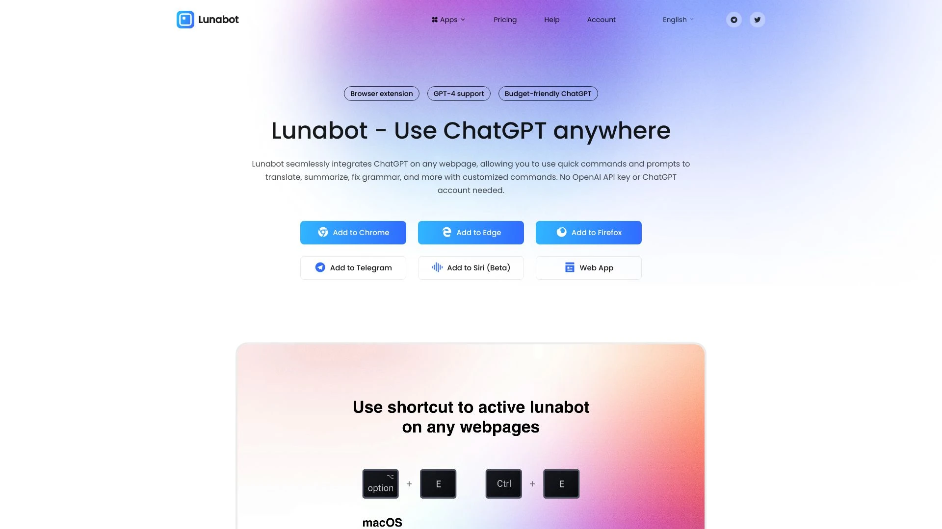 Lunabot.AI website preview