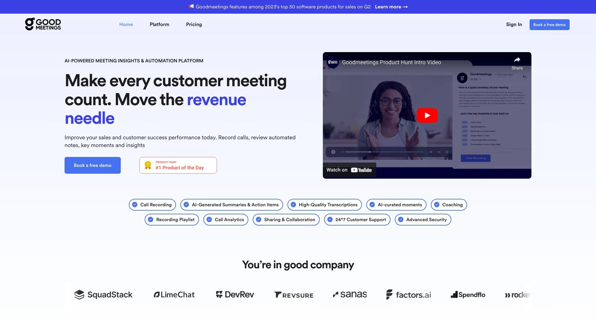 Goodmeetings website preview