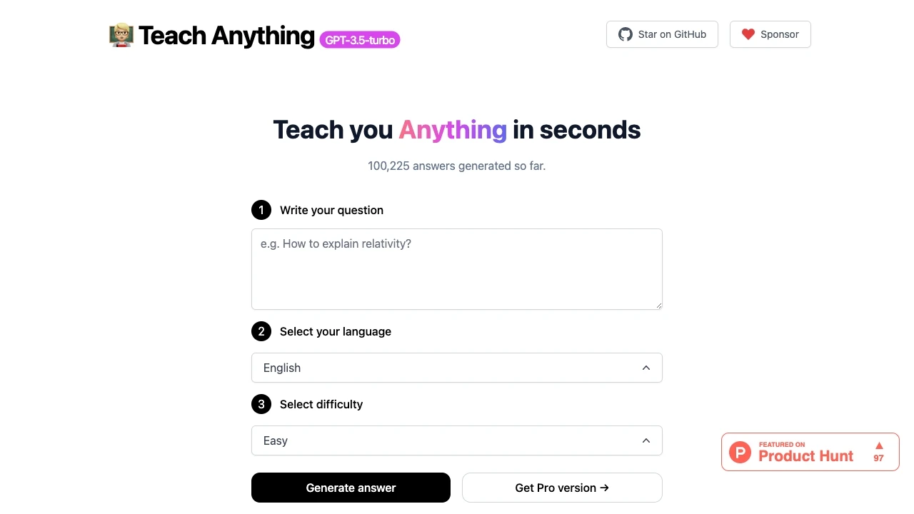 Teach Anything website preview