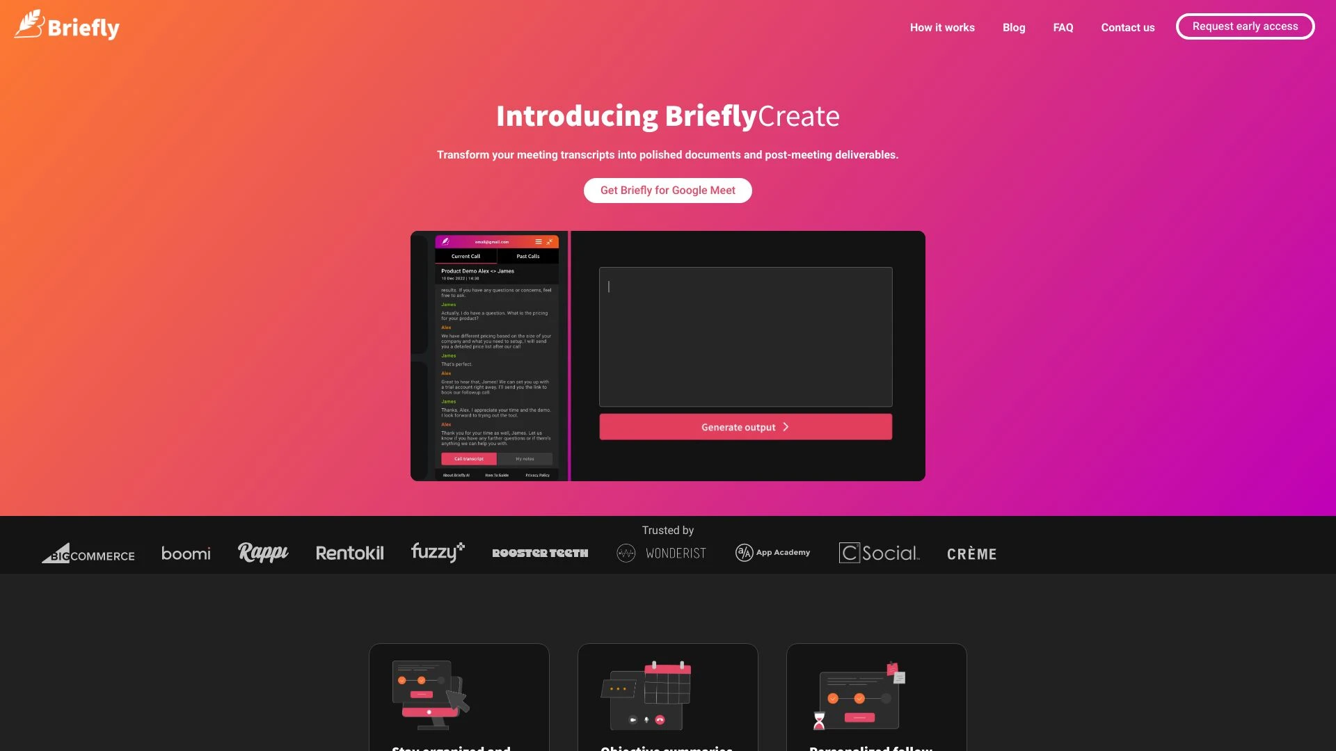 BrieflyAI website preview