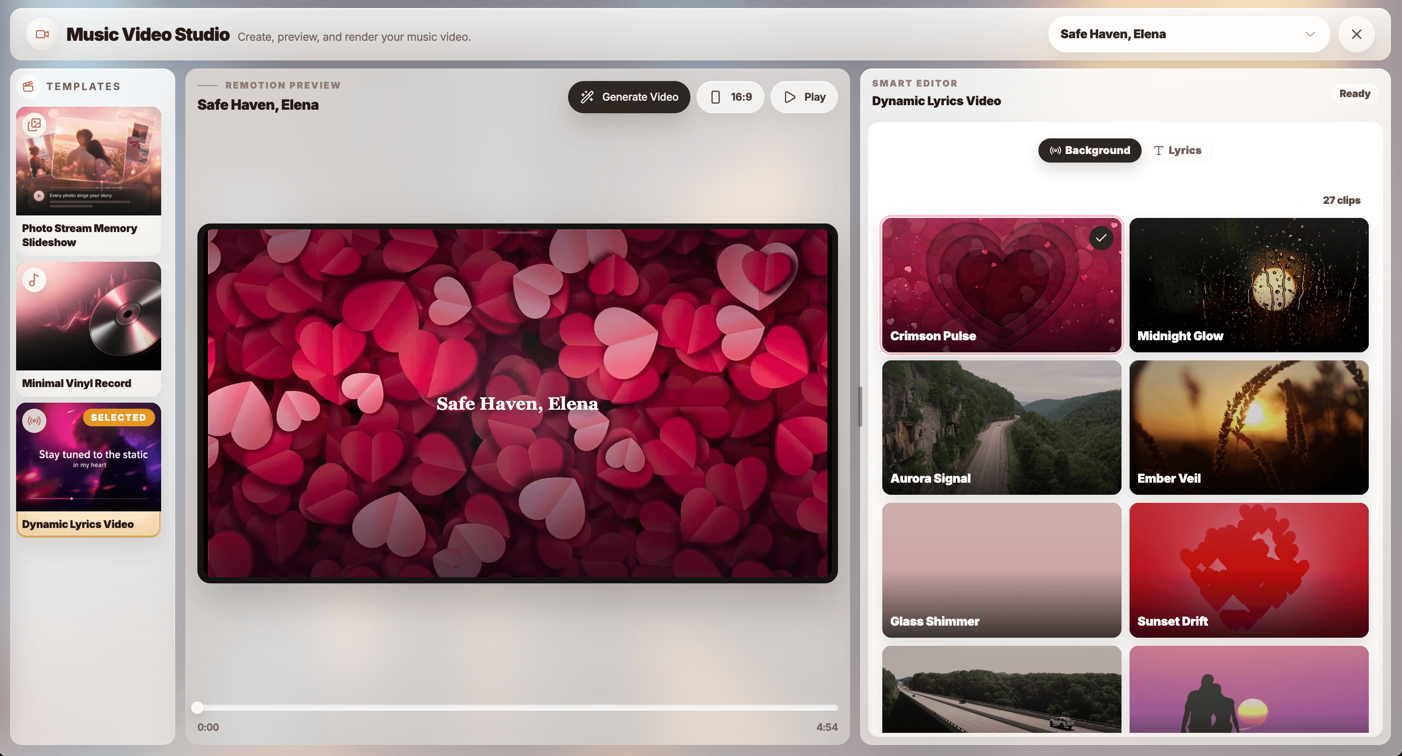Create Custom Song - Music Video Gift Editor